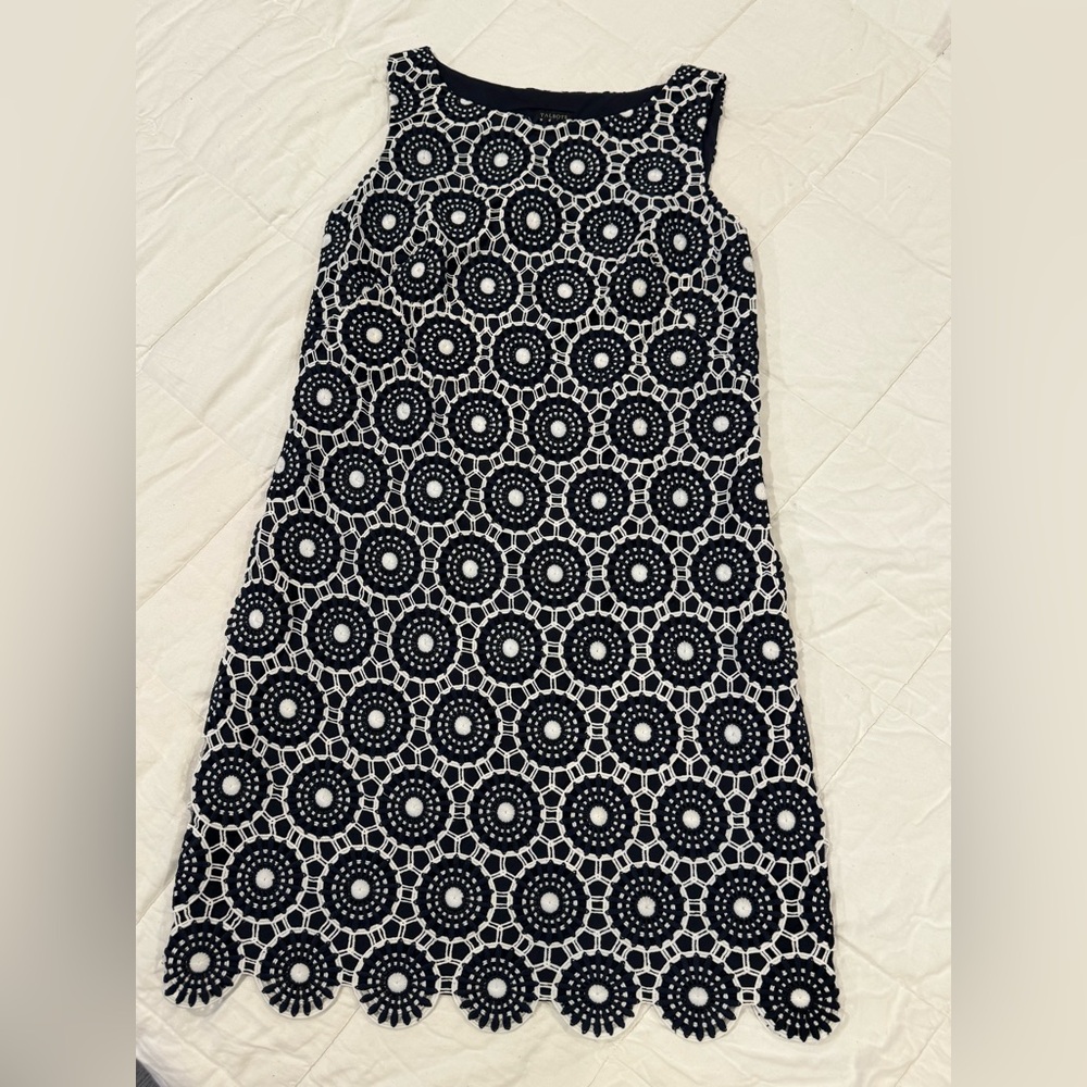 Talbots Black and White Sleeveless Dress